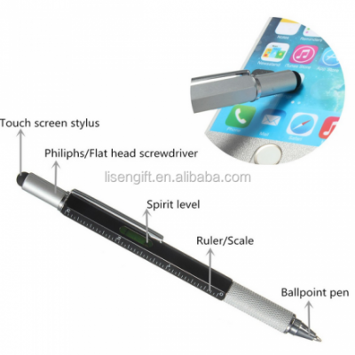 Low Moq 5 In 1pen,Ruler,Screw Driver,Stylus Touch Screen,Spirit Level