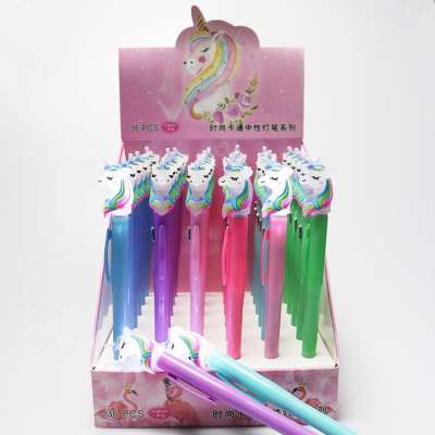 Kawaii Unicorn Light Silica Head Gel Pen For Writing Kids Gift Office School Pen