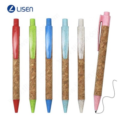 Custom ECO Friendly Logo Cork Wood Paper ball point pen