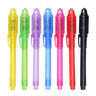 promotional novelty spy invisible ink magic uv led light pen with custom logo