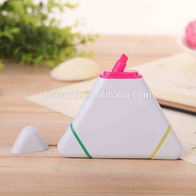 3 in 1 mini triangle shape highlighter white body and caps