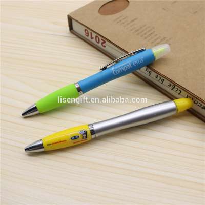 High quality plastic promotional pen with highlighter