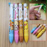 Novelty cute bear shape 2 color ballpoint pen