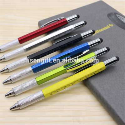 Low MOQ 5 in 1 Multifunction tech tool pen with screw driver ruler